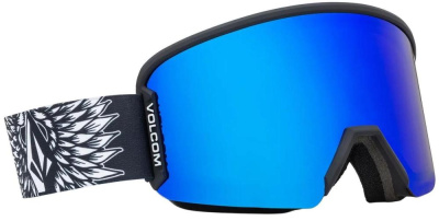 Очки горнолыжные со сменной линзой VOLCOM GARDEN 2 JAMIE LYNN BLUE CHROME lens/YELLOW bonus lens