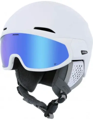 Горнолыжный шлем с визором Alpina Alto Q-Lite White Matt (Blue Revo)  Горнолыжный шлем с визором Alpina Alto Q-Lite White Matt (Blue Revo)