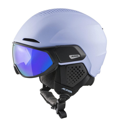 Горнолыжный шлем с визором Alpina Alto Q-Lite Lilac-Black Matt