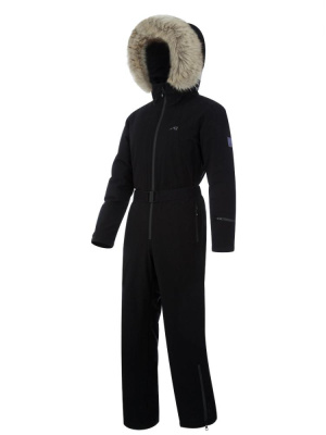 Комбинезон зимний женский Rosomaha "Елань" с опушкой черный
