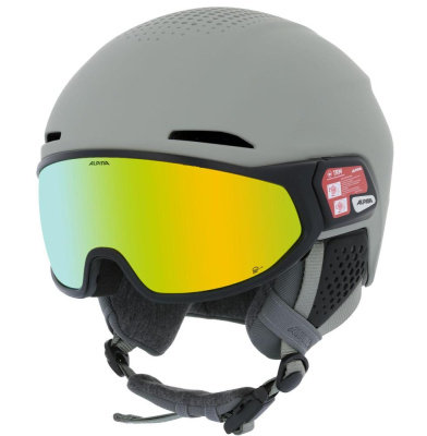 Горнолыжный шлем с визором Alpina Alto Q-Lite Moon-Grey Matt (Gold Mirror) Горнолыжный шлем с визором Alpina Alto Q-Lite Moon-Grey Matt (Gold Mirror)