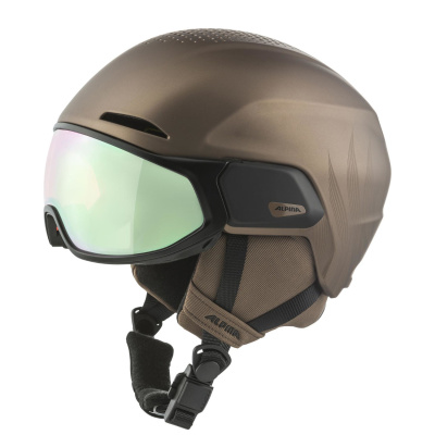 Картинка Горнолыжный шлем с визором Alpina SML Oro QV Mips Sepia Metallic/Cobalt Green S2-3 от магазина Адреналин Горнолыжный шлем с визором Alpina SML Oro QV Mips Sepia Metallic/Cobalt Green S2-3 от магазина Адреналин